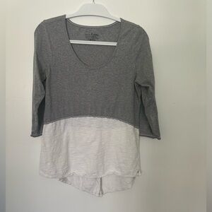 Neon Buddha Split Back 3/4 sleeve scoop neck shirt